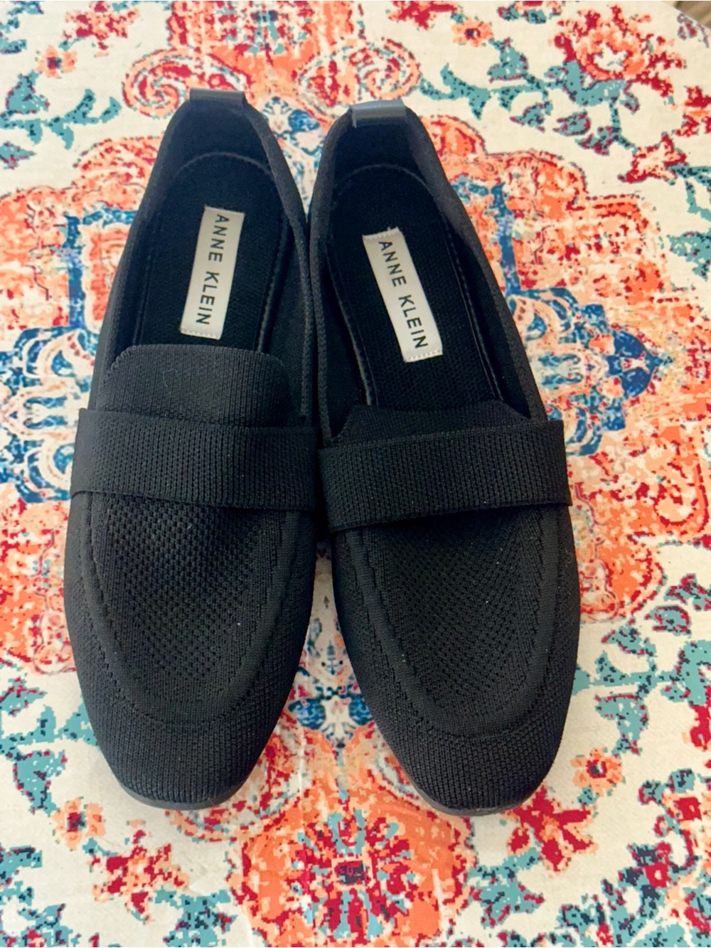 Anne Klein Black Knit Loafers for Women
